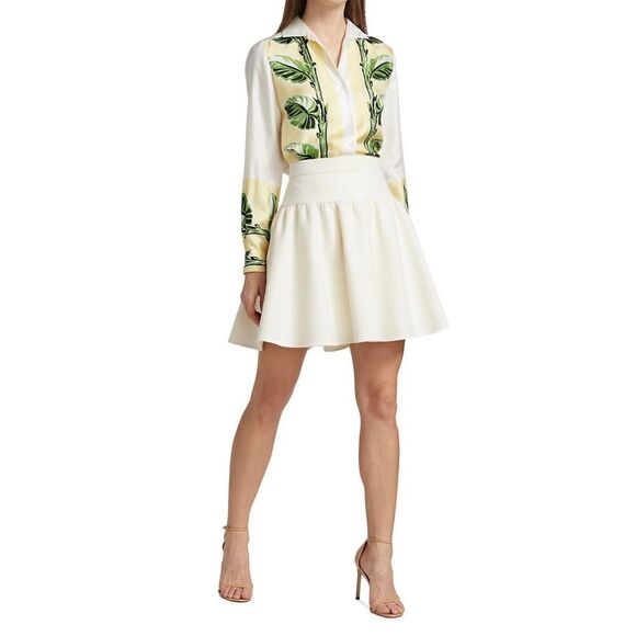 Max Mara Maesa Flared Mini Skirt in Ivory NWT Size 10 - Picture 1 of 12